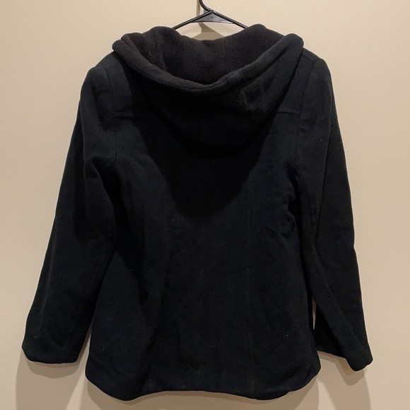 Black 100% wool jacket with hood by Preston & York - Picture 2 of 7